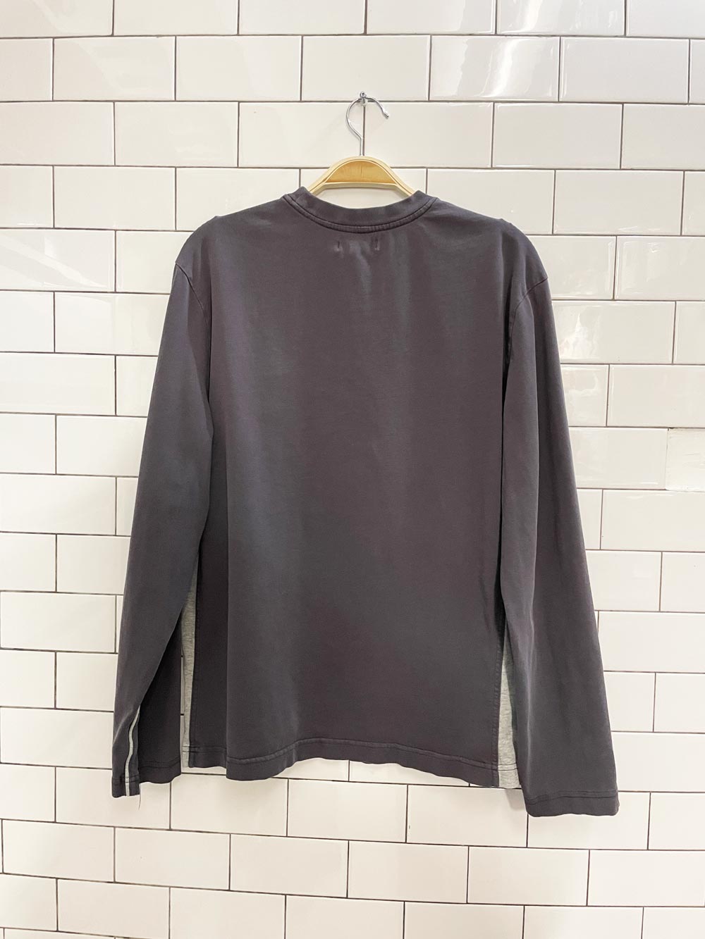 vintage 00s roots chest stripe long sleeve shirt - good market thrift store