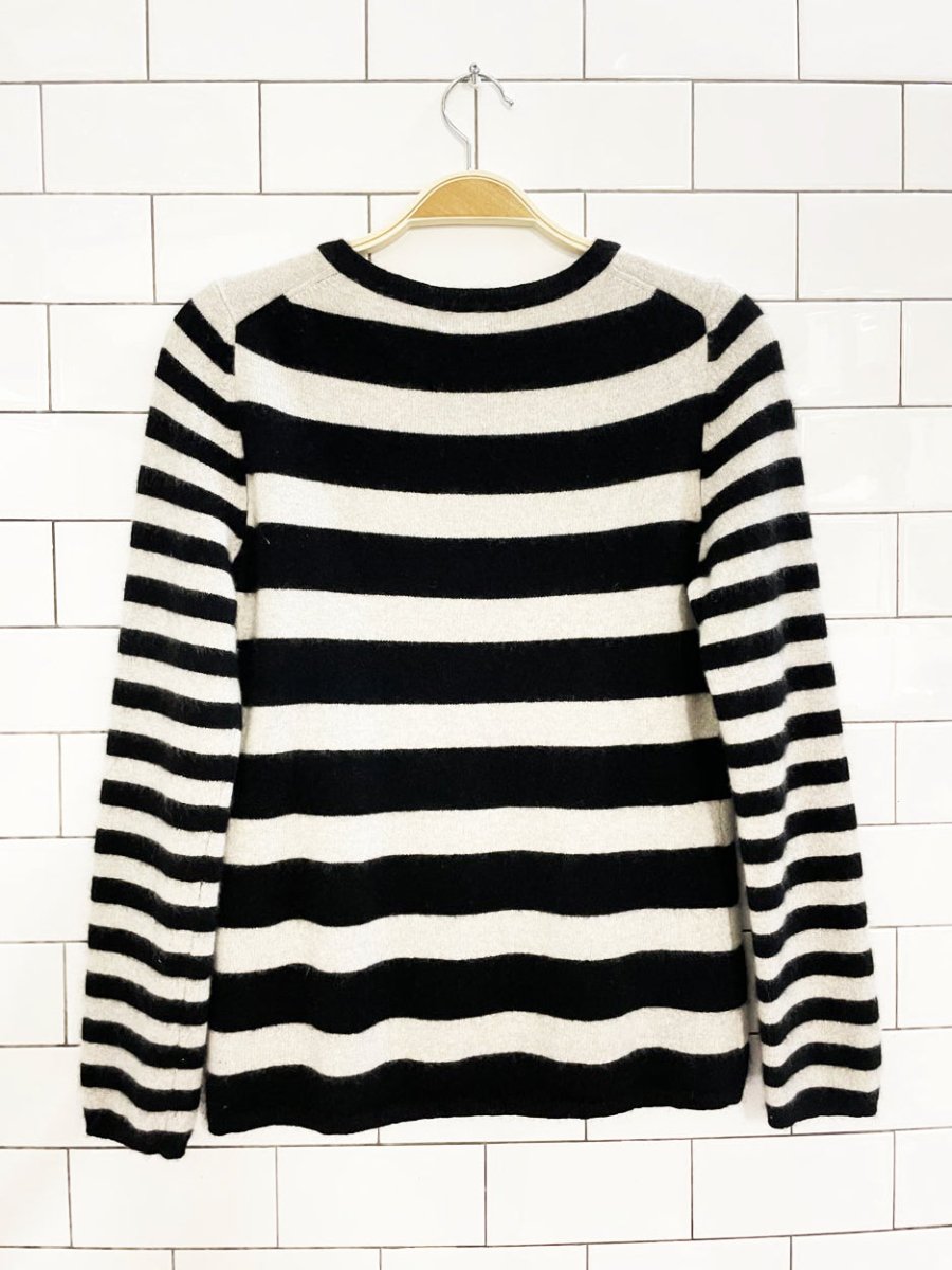 lord & taylor 100% cashmere striped knit sweater - good market thrift store