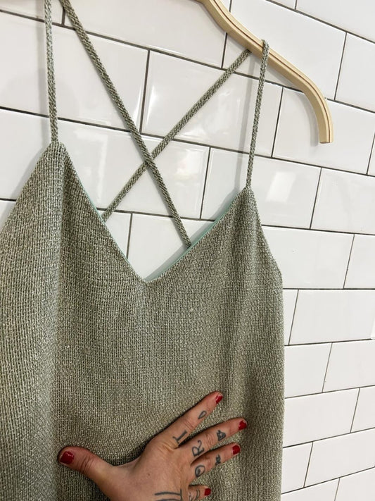 vintage 00s woven summer mini dress - good market thrift store