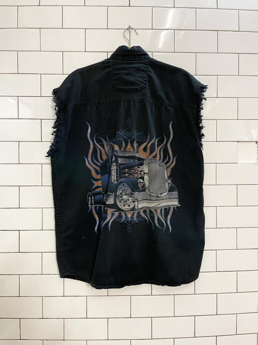 vintage 00s choppers mac truck sleeveless shirt - good market thrift store