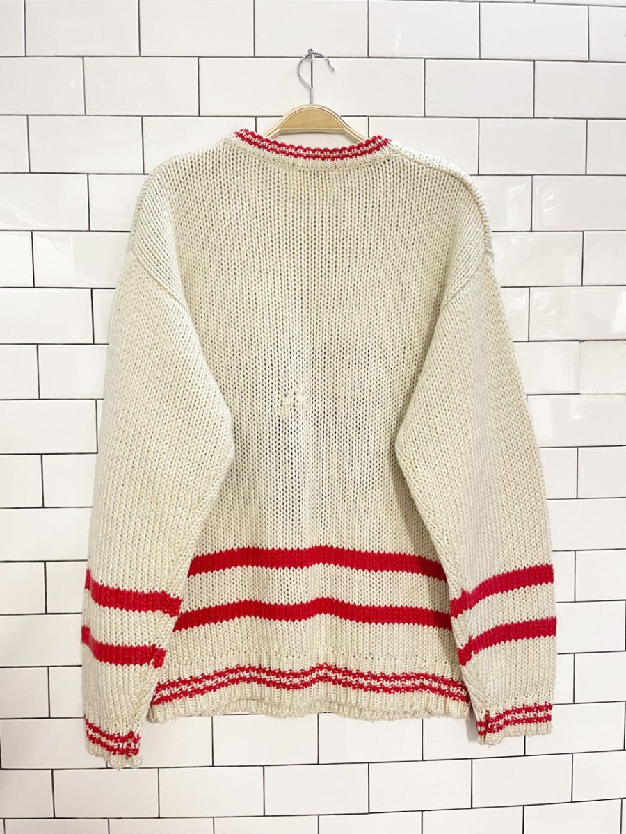 vintage 80s in private class of '63 letterman chunky knit sweater - good market thrift store