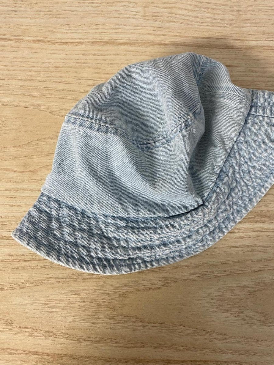 denim embroidered daisy bucket hat - good market thrift store