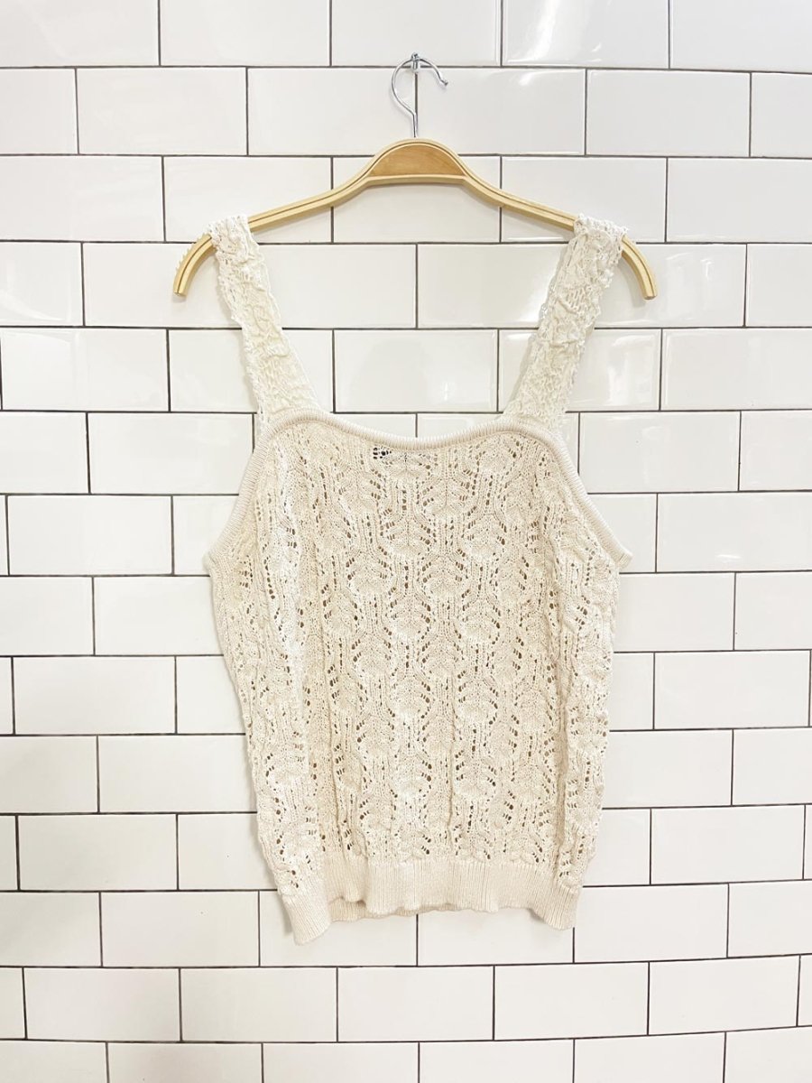 devoted crochet knit tank top - good market thrift store