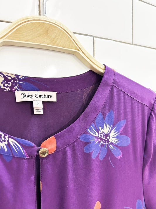 juicy couture 100% silk floral polka dot mini dress - good market thrift store