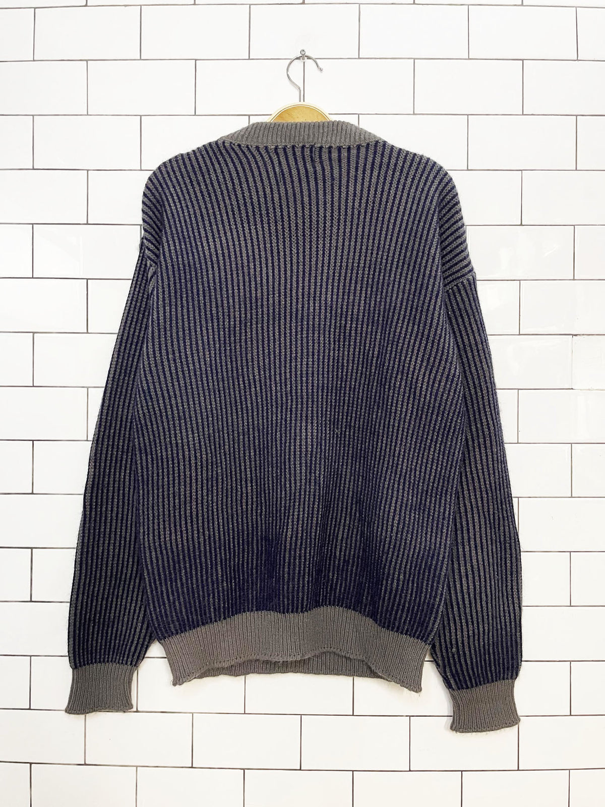 vintage 80s oakton ribbed knit stripe minimal sweater | made in USA