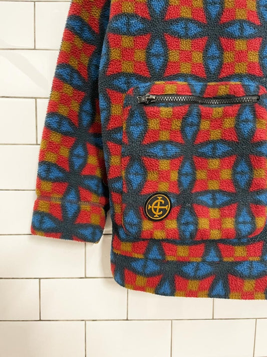 vintage 90s columbia geo fleece jacket made in usa - good market thrift store