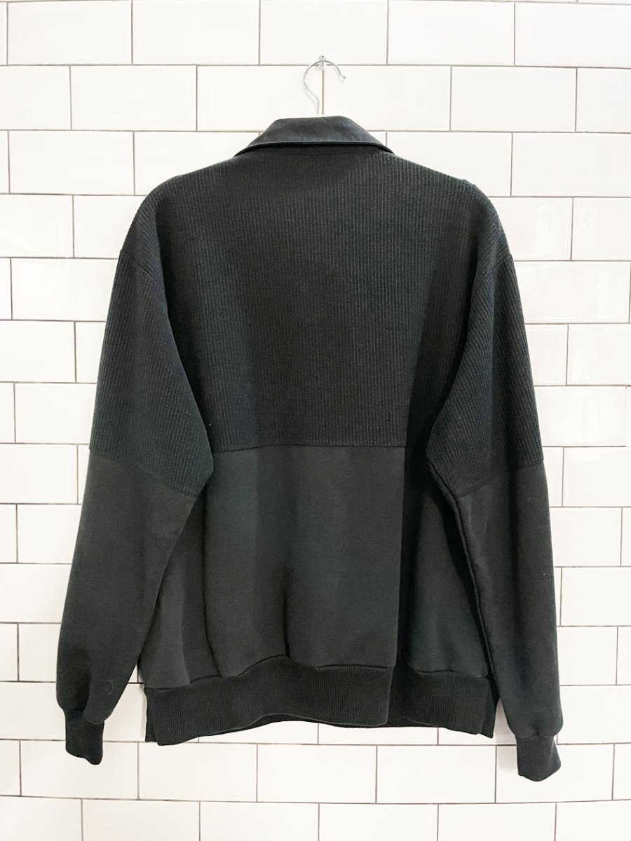 vintage 90s expression ribbed 1/4 snap button sweatshirt - good market thrift store