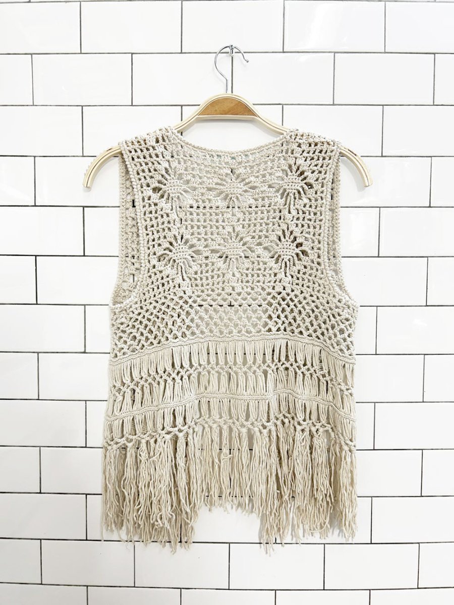 maurices boho crochet fringe vest - good market thrift store