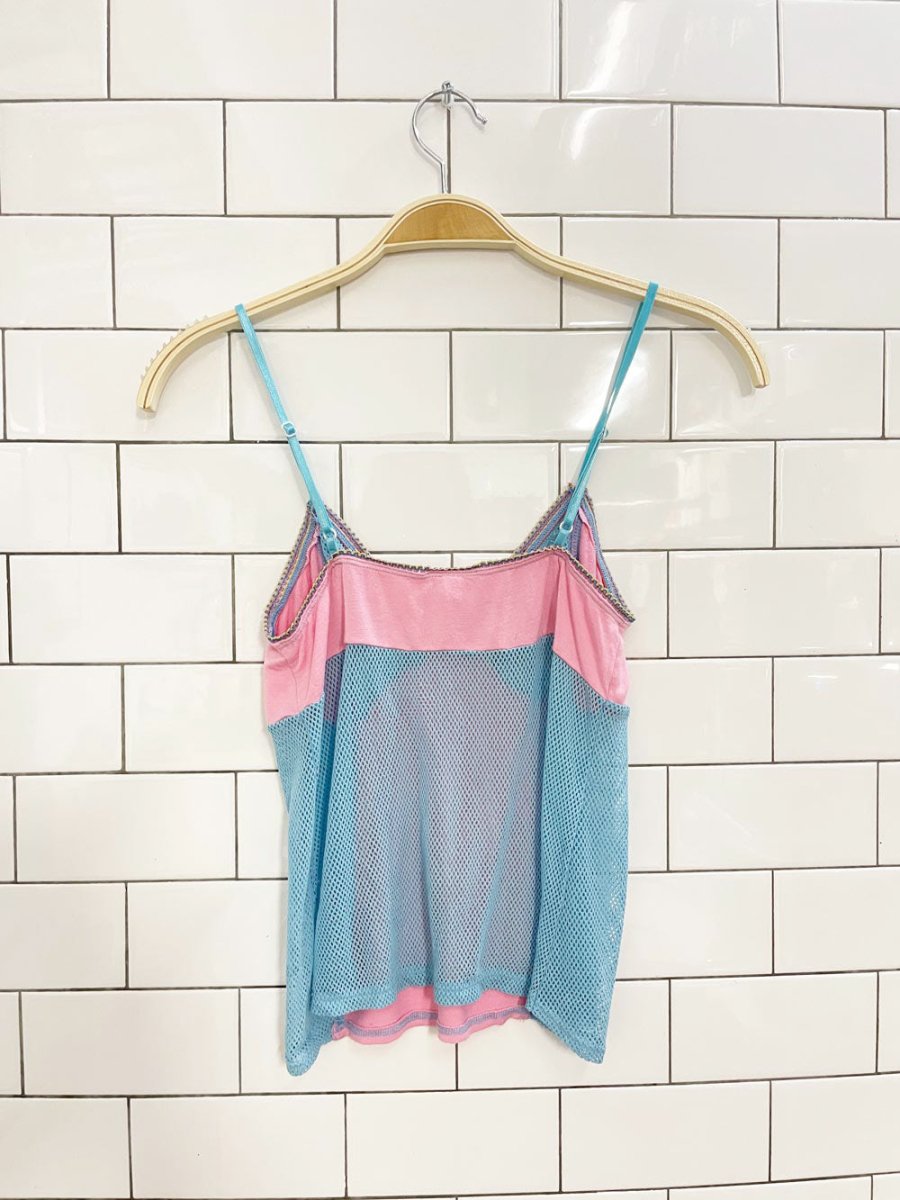 vintage 80s playboy intimates mesh panelled tank | made in USA - good market thrift store