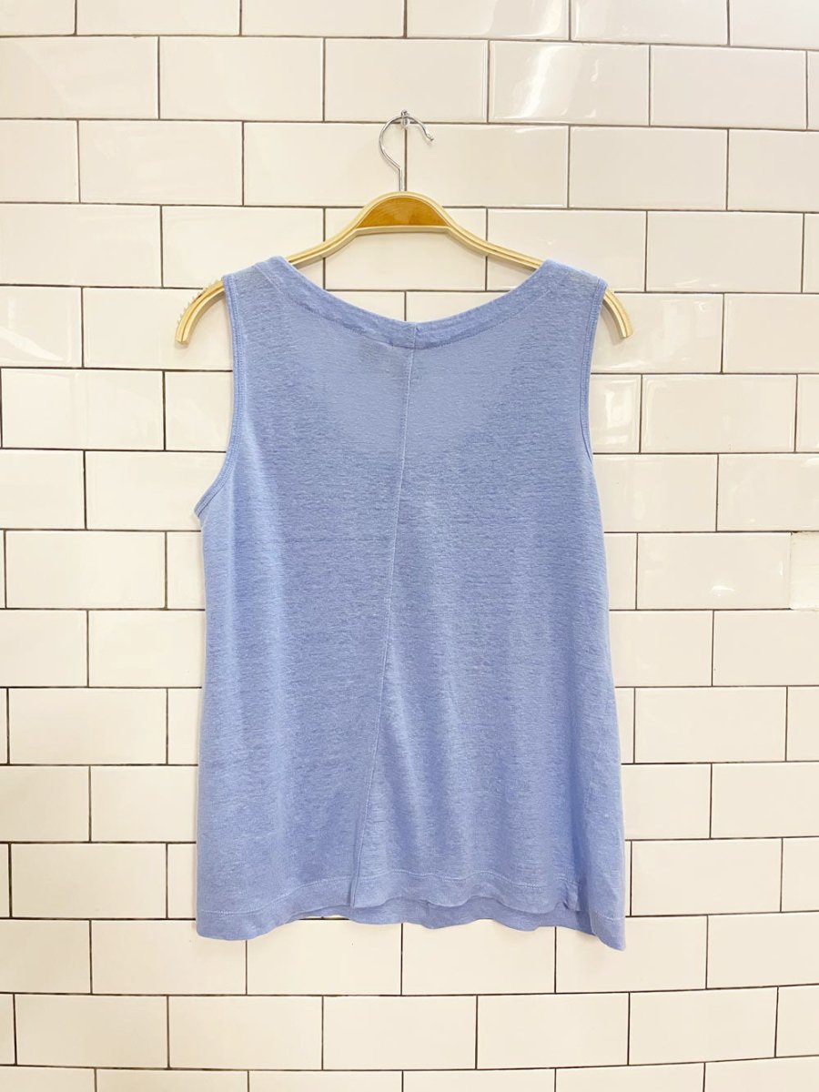 joie 100% linen 1/2 button tank top - good market thrift store