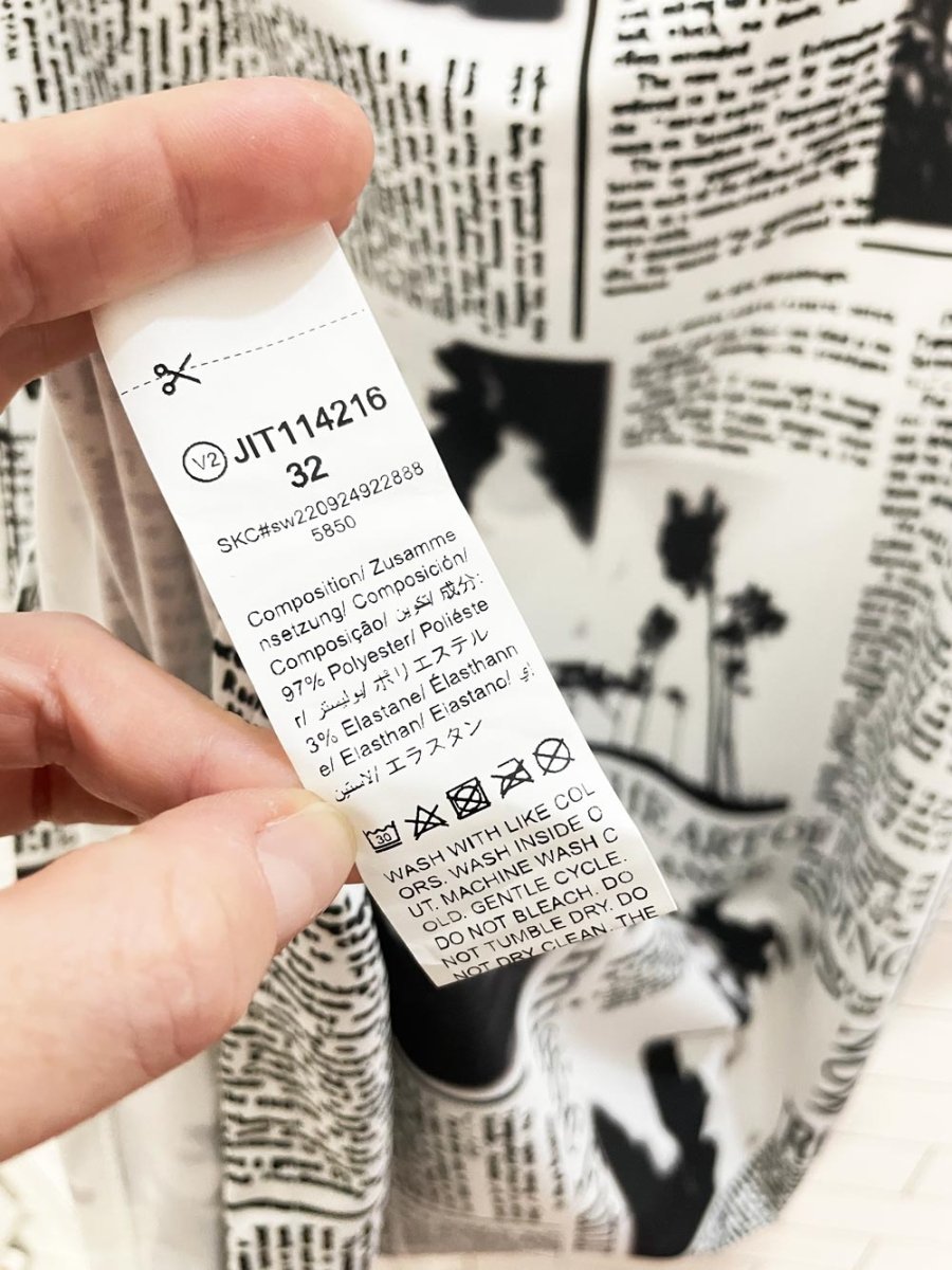 y2k cowl neck newsprint halter midi dress - good market thrift store