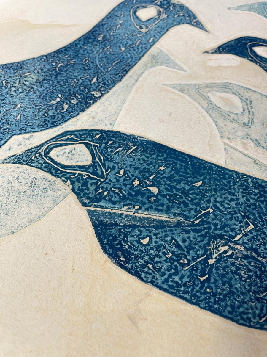 vintage j. mika aboriginal seals print framed art - good market thrift store