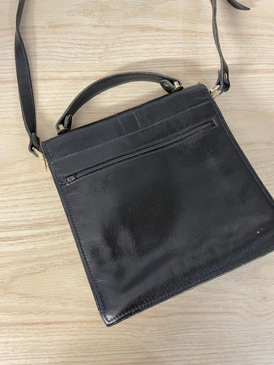 vintage top handle briefcase style purse - good market thrift store