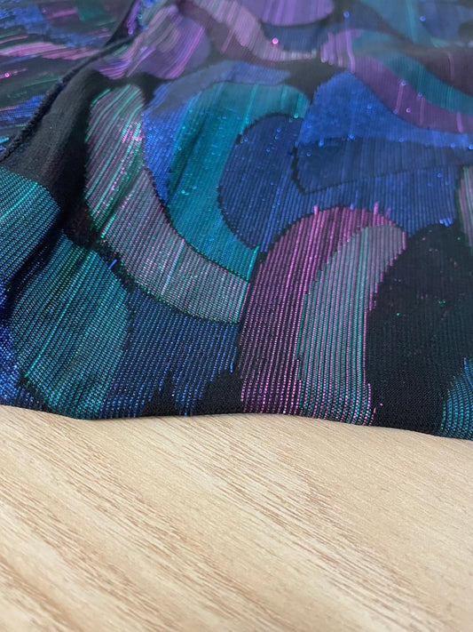 vintage metallic swirl long scarf - good market thrift store