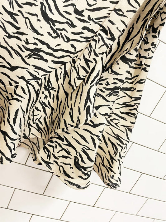 pieces juliet animal print satin wrap dress - good market thrift store