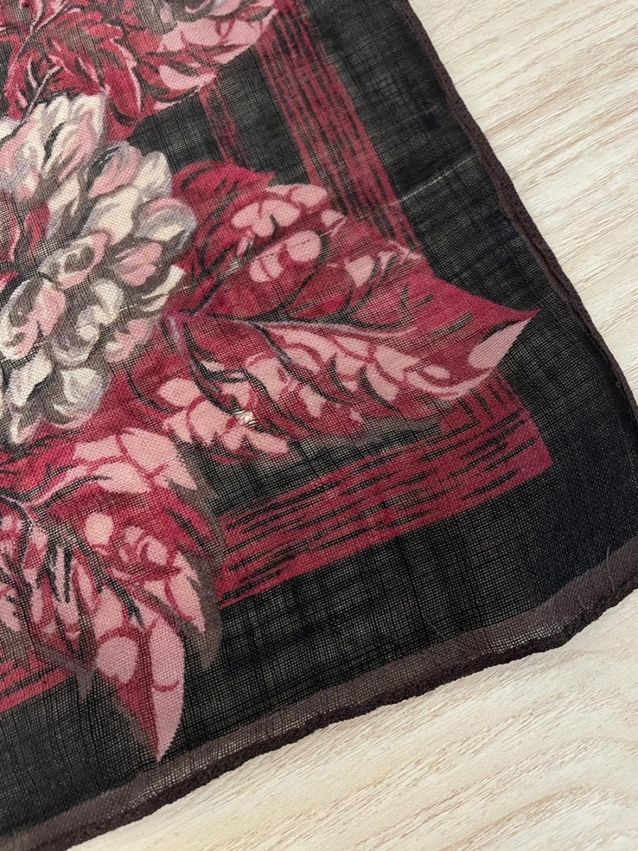 vintage vera floral light wool xl scarf - good market thrift store