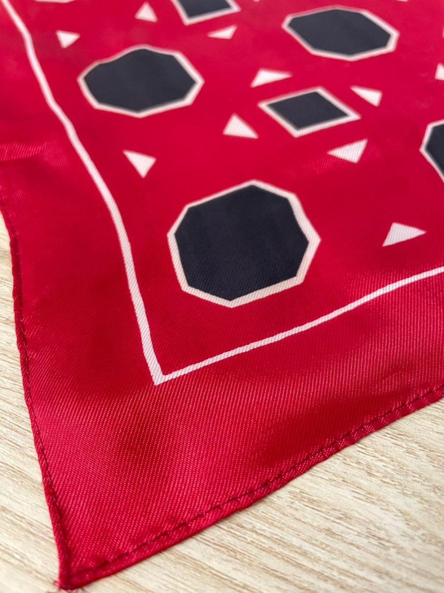 vintage geo shapes satin square scarf - good market thrift store