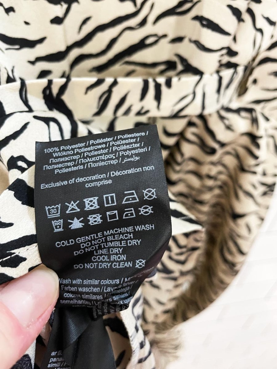 pieces juliet animal print satin wrap dress - good market thrift store
