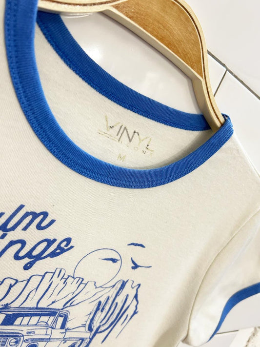 vinyl icon palm springs fitted ringer tee - good market thrift store