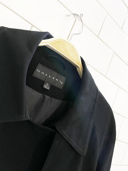 vintage 00s gallery minimal belted trench coat - good market thrift store