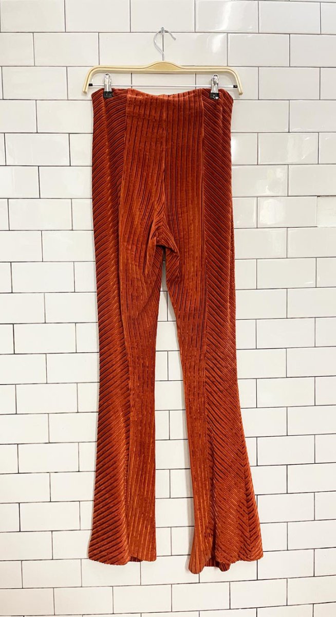 free people slim pull on velvet flare - good market thrift store