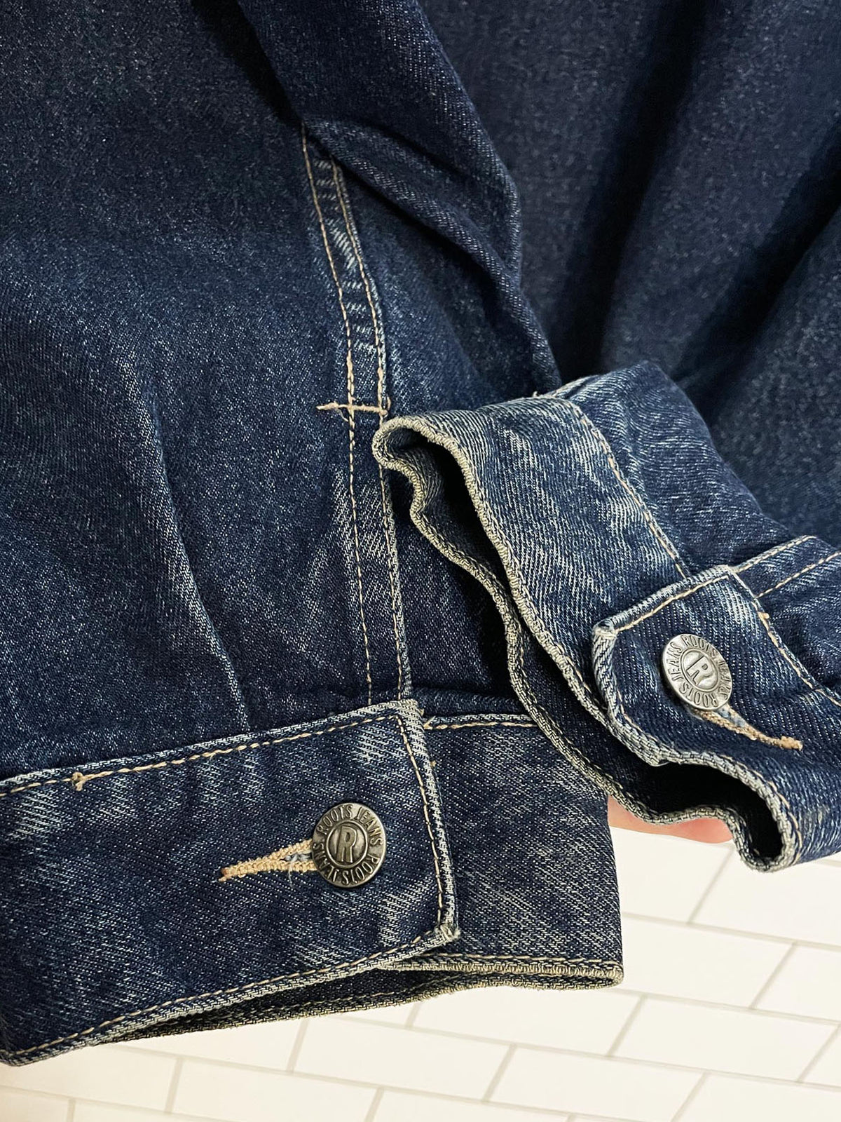 vintage 00s roots denim trucker jacket