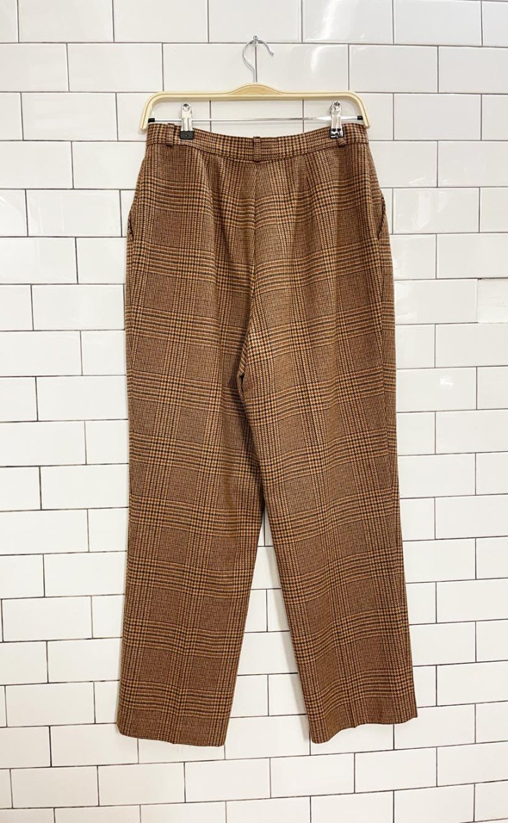 vintage oui petites wool - blend houndstooth trouser - good market thrift store