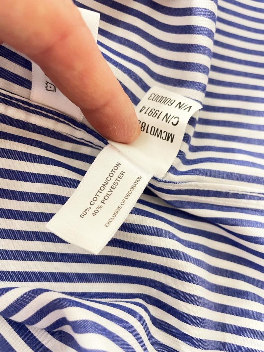 cutter & buck oversized menswear blue stripe shirt - good market thrift store