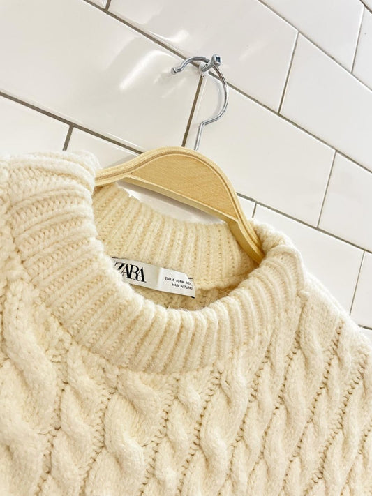 zara chunky cable knit sweater vest - good market thrift store