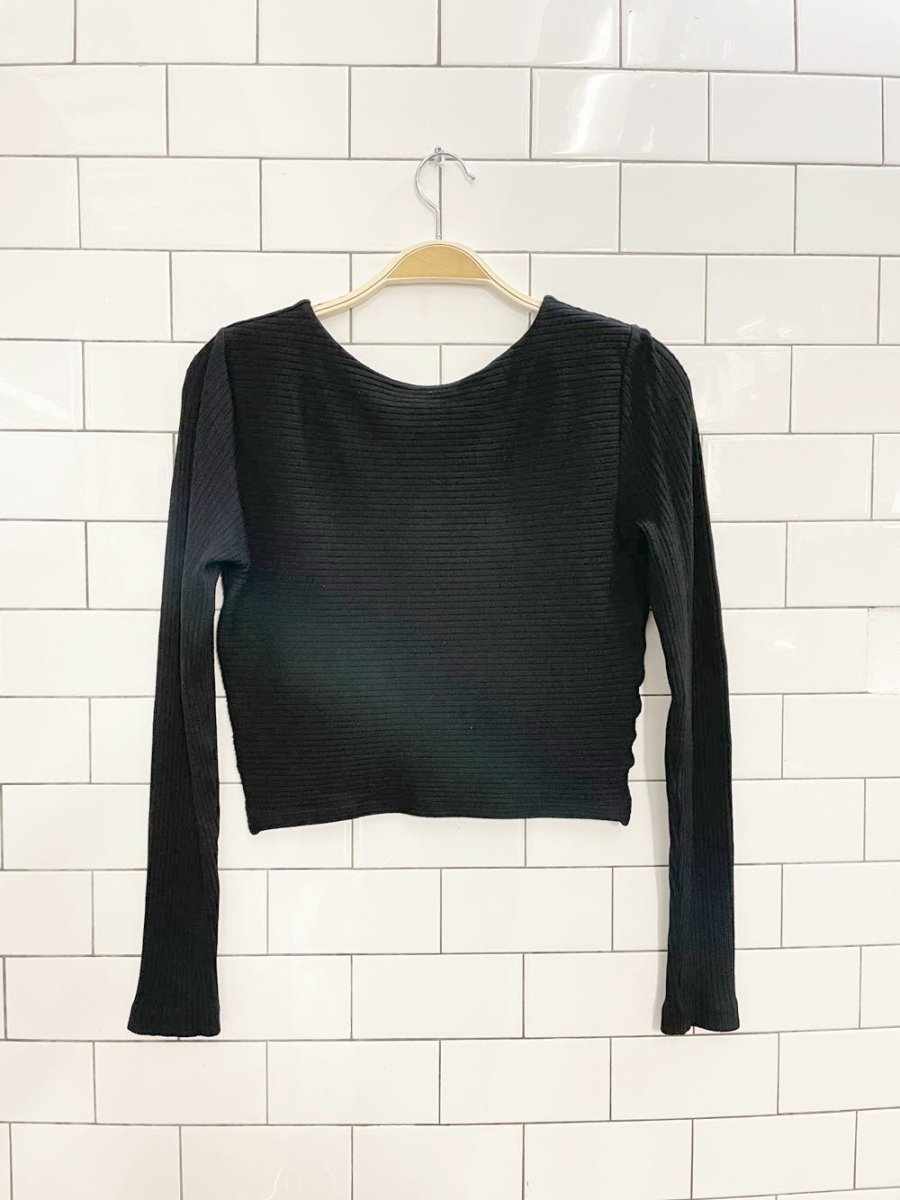 club monaco ribbed crop long sleeve top - good market thrift store