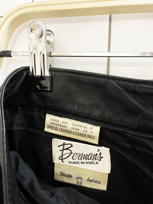 vintage berman's leather straight leg pants - good market thrift store