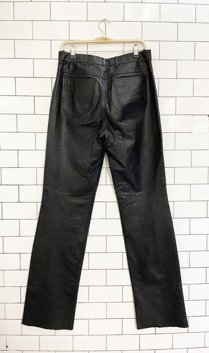vintage berman's leather straight leg pants - good market thrift store