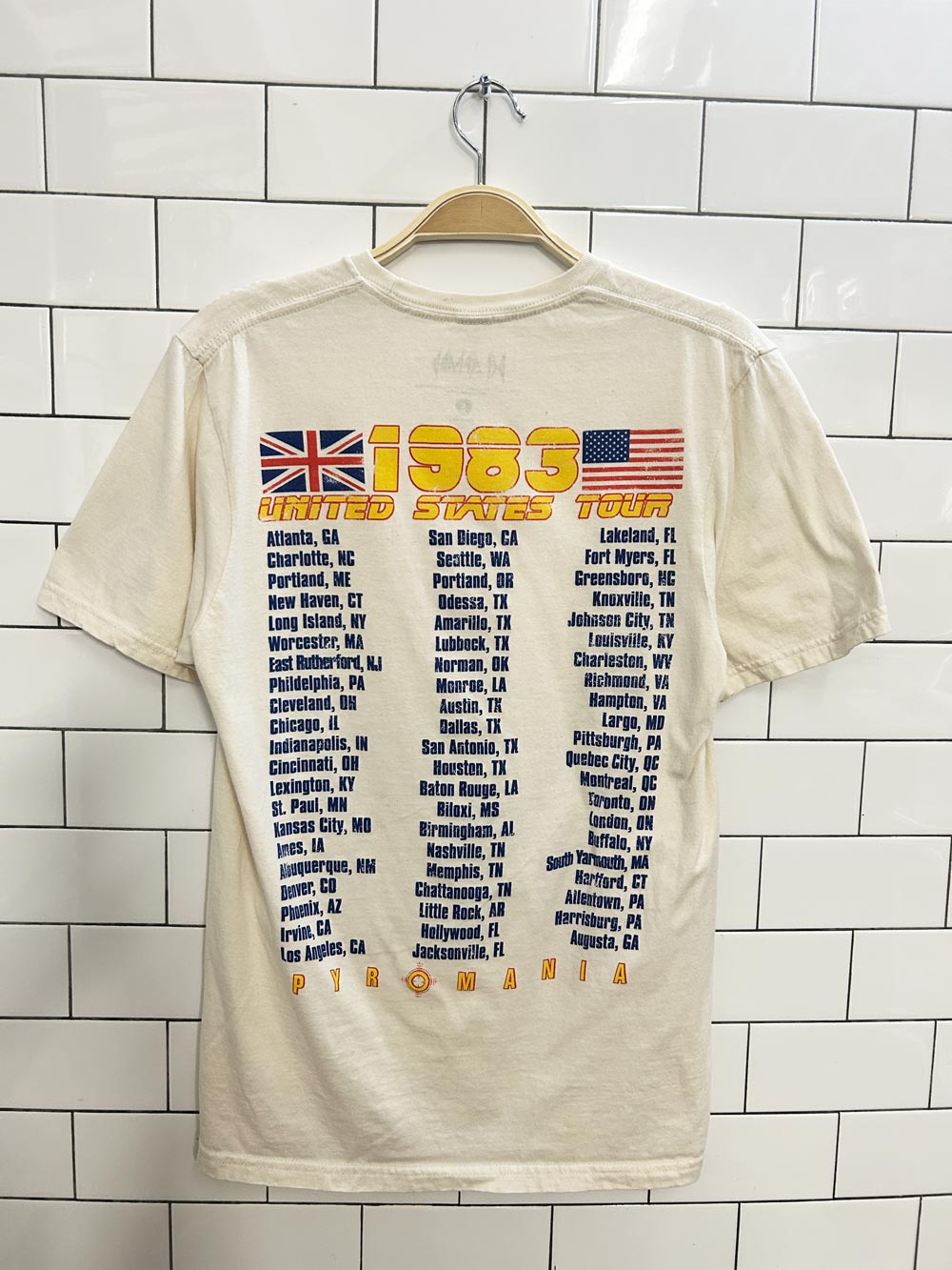 def leppard pyromania 1983 tour reproduction tee