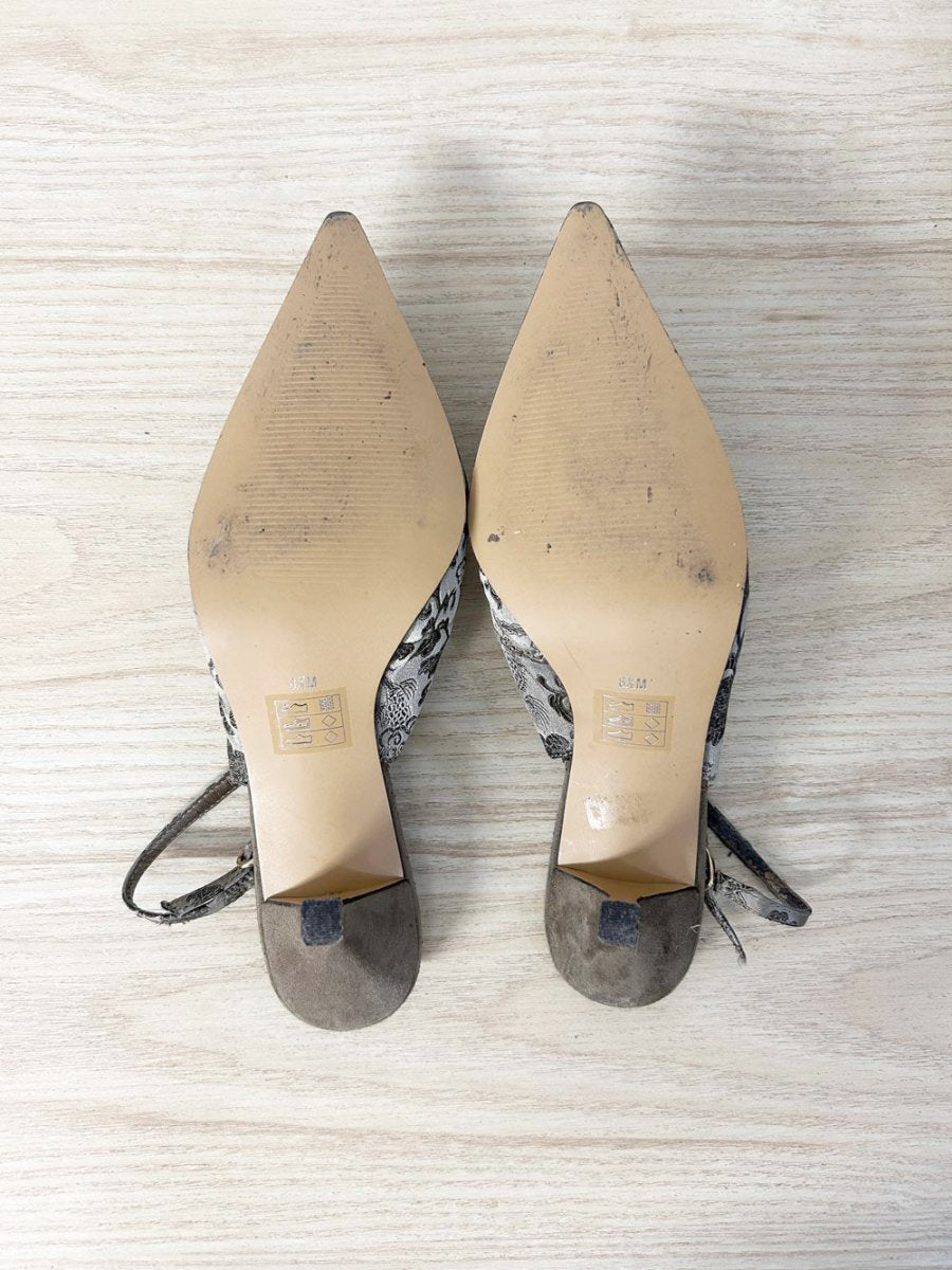 y2k a. marinelli satin brocade slingback kitten heel - good market thrift store