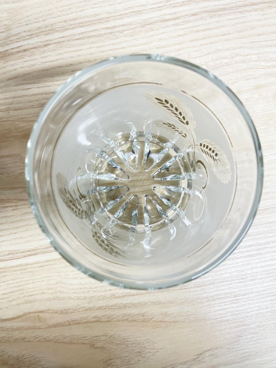 vintage gold wheat frosted glass ice bucket - good market thrift store
