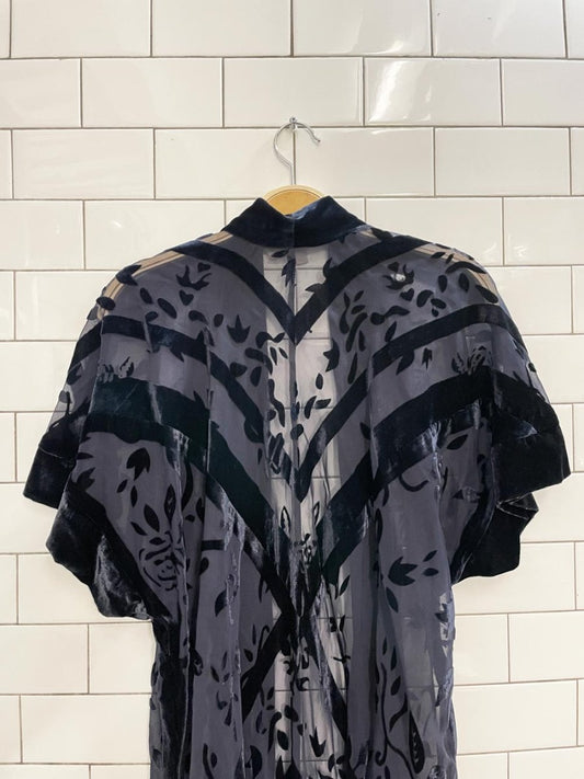 ecote velvet gypsy fringe kimono shawl - good market thrift store