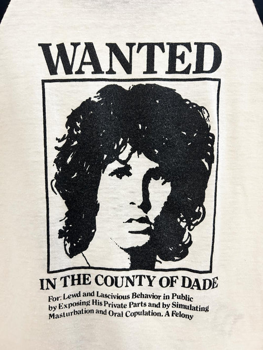 vintage 70s RARE jim morrison an american poet wanted baseball tee