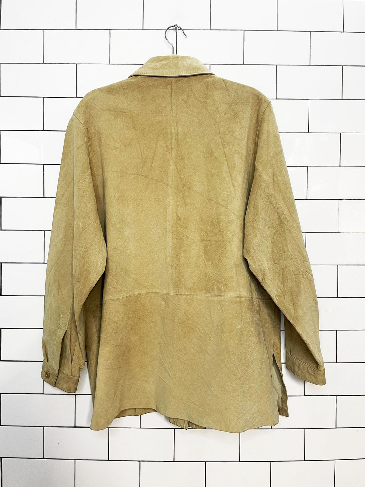 vintage 90s nordstrom soft suede full button shirt jacket