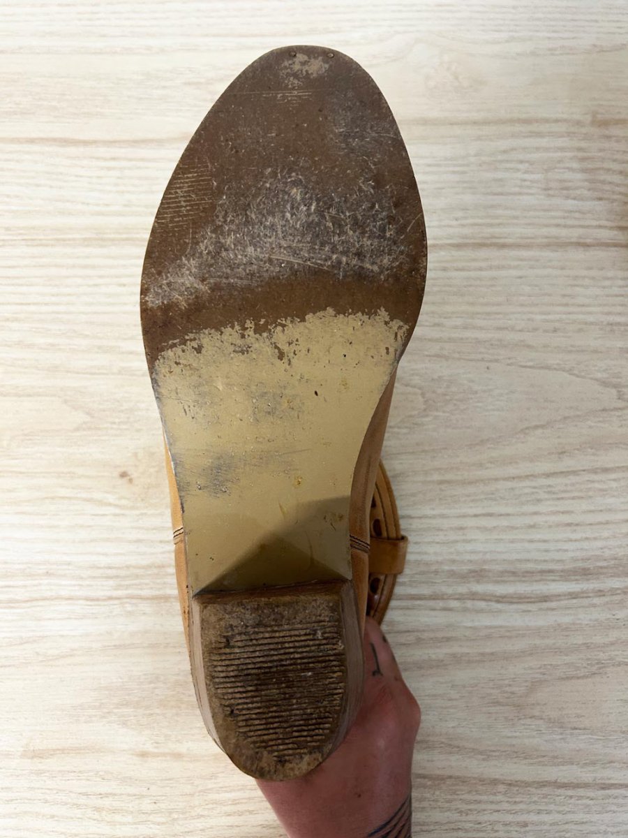 vintage 70s made in romania short western boots - good market thrift store