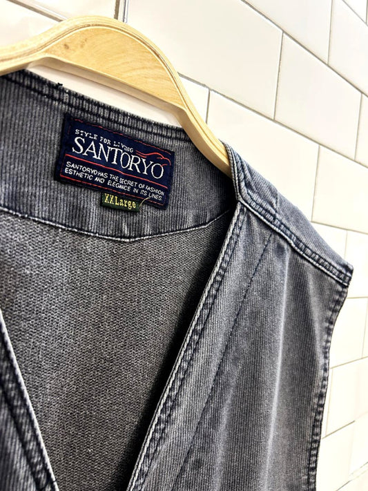 vintage 90s santoryo corduroy utility vest - good market thrift store