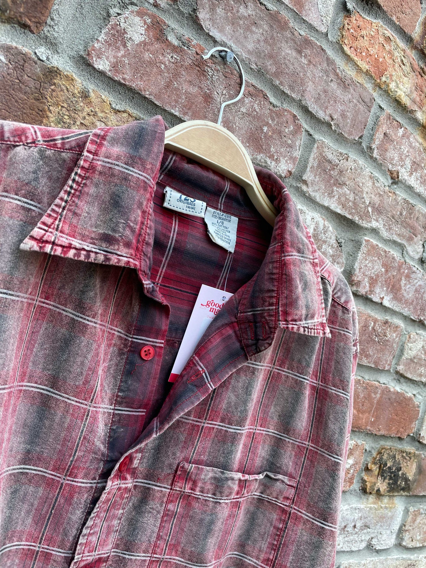 vintage 00s 725 originals faded red plaid shirt