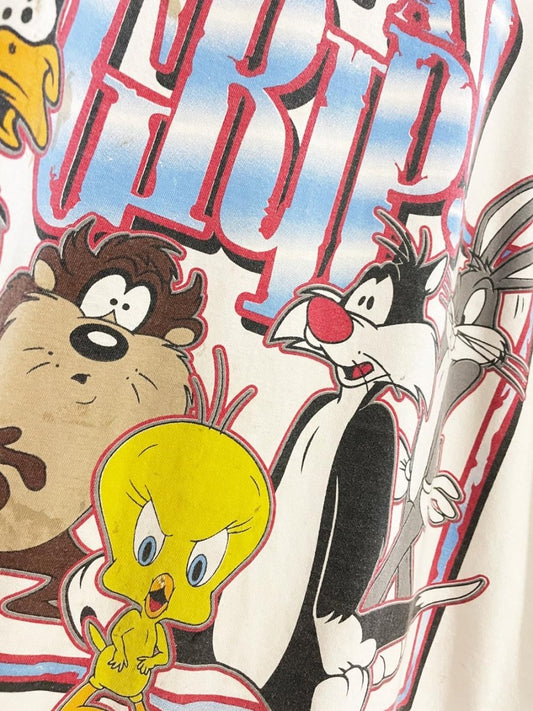 vintage 90s looney tunes get a grip graphic tee - good market thrift store