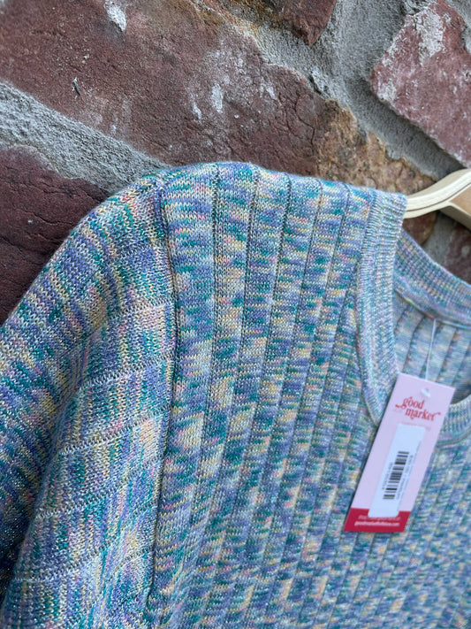 vintage sparkly unicorn 'missoni' style knit crew