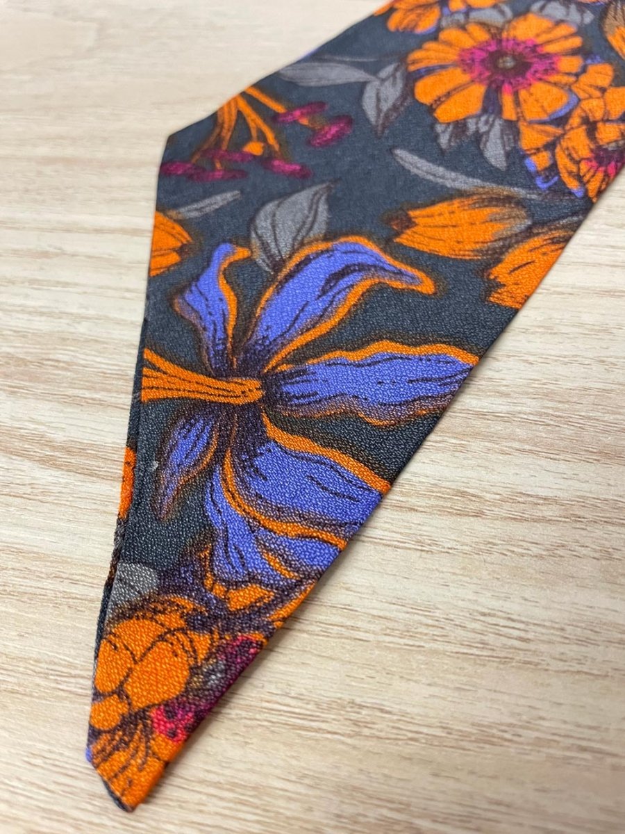 vintage 70s floral poly neck scarf - good market thrift store