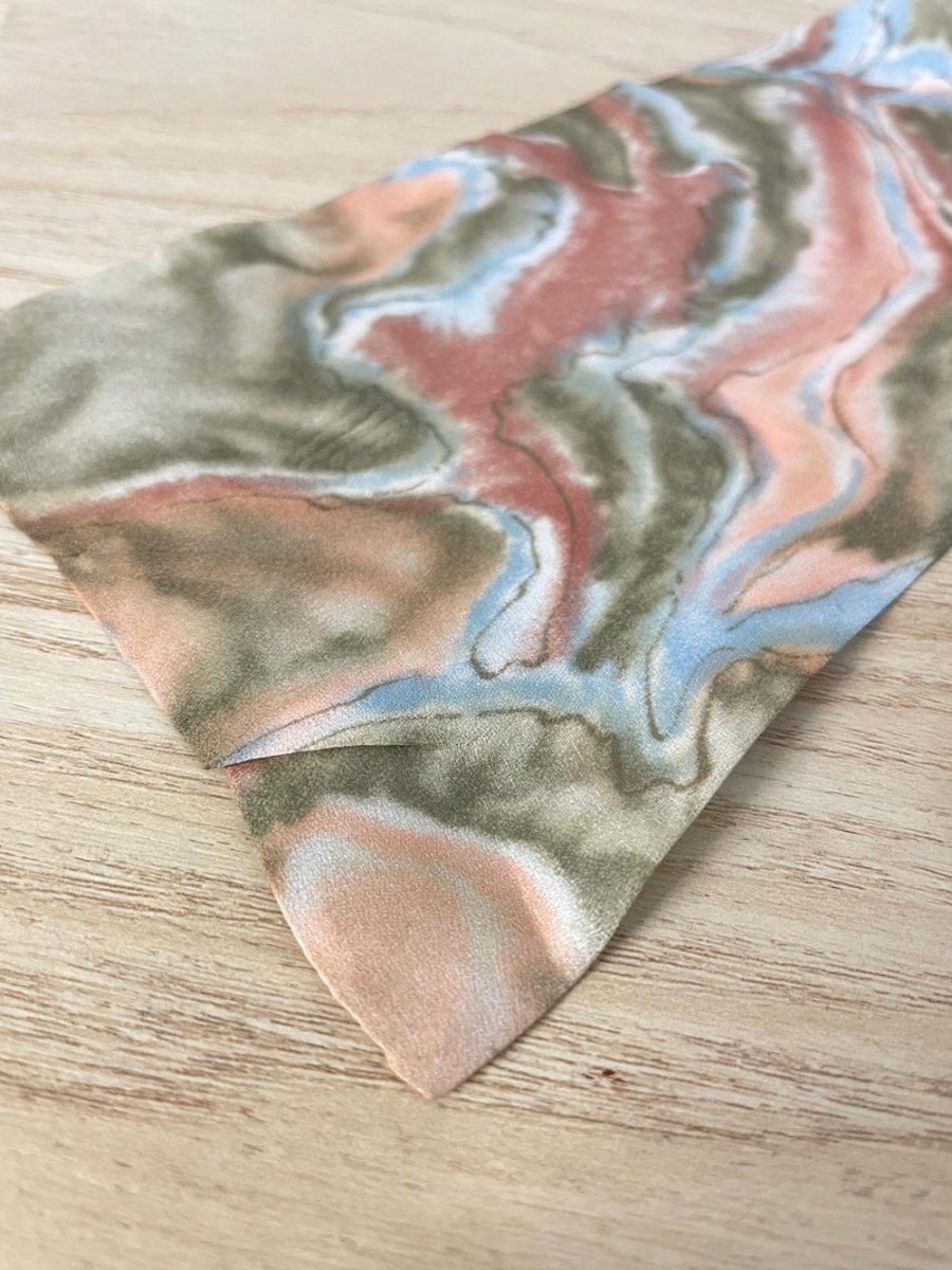 vintage 80s marble poly neck scarf - good market thrift store