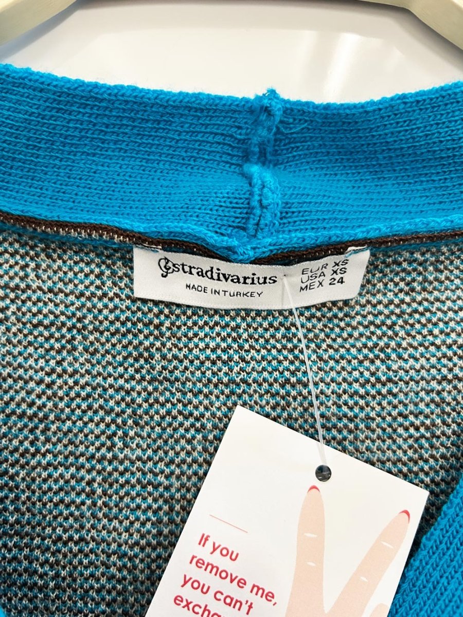 stradivarious diamond knit cardigan - good market thrift store