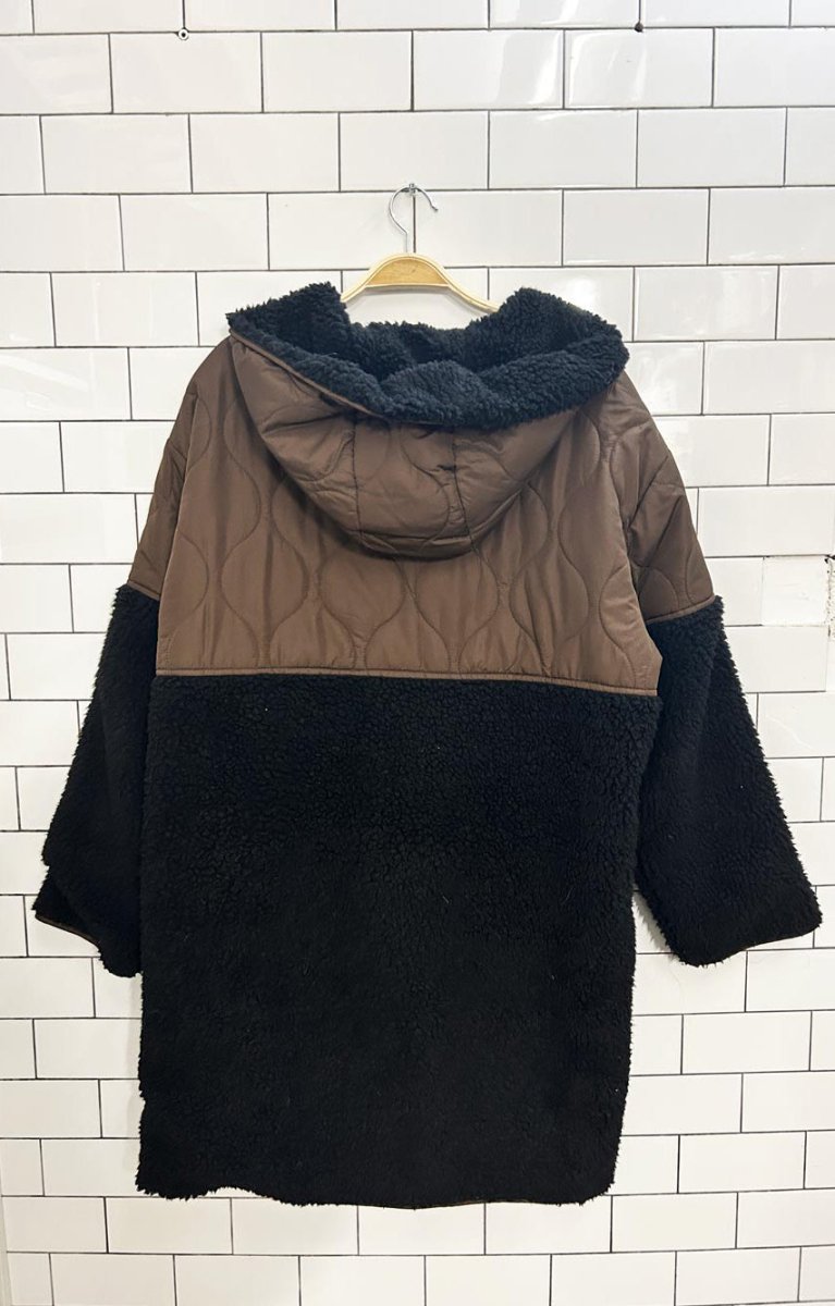 rd quilted sherpa combo long coat - good market thrift store