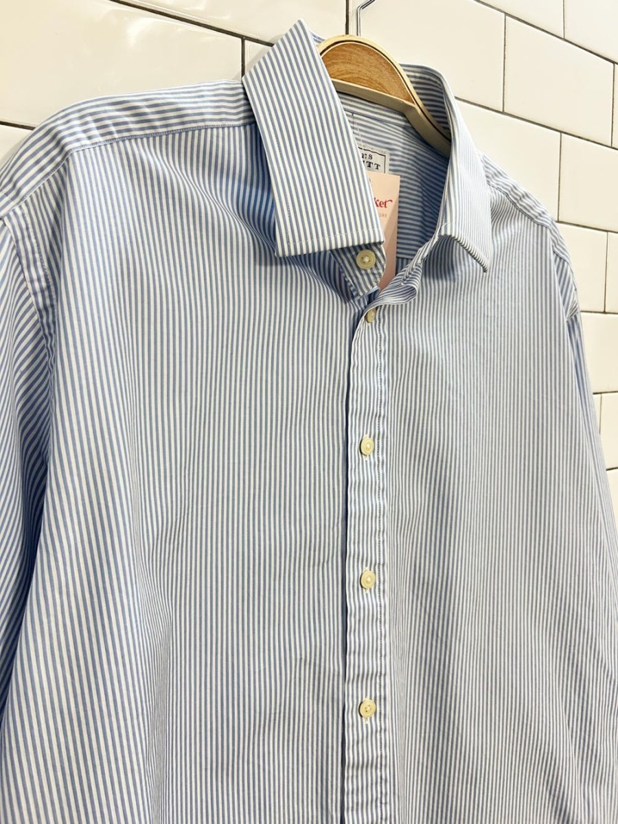 charles tyright oversized striped boyfriend shirt - good market thrift store