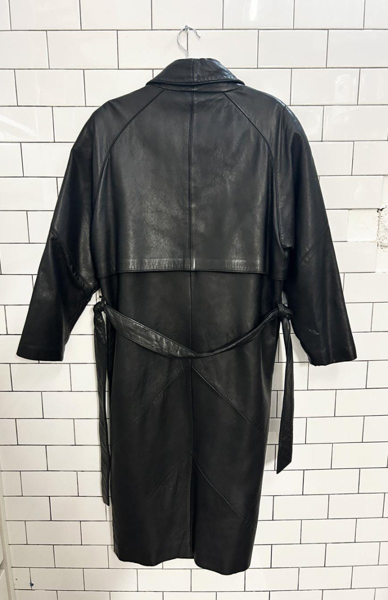 vintage 90s wilsons leather trench coat - good market thrift store