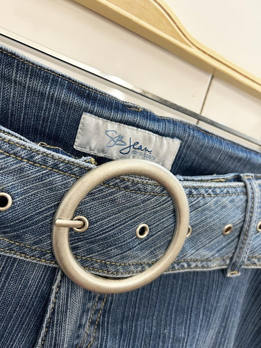 y2k santa barbara low rise denim capri - good market thrift store